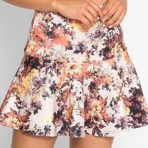 ANGL Oregon Autumn Leaves Floral Drop Waist Skirt